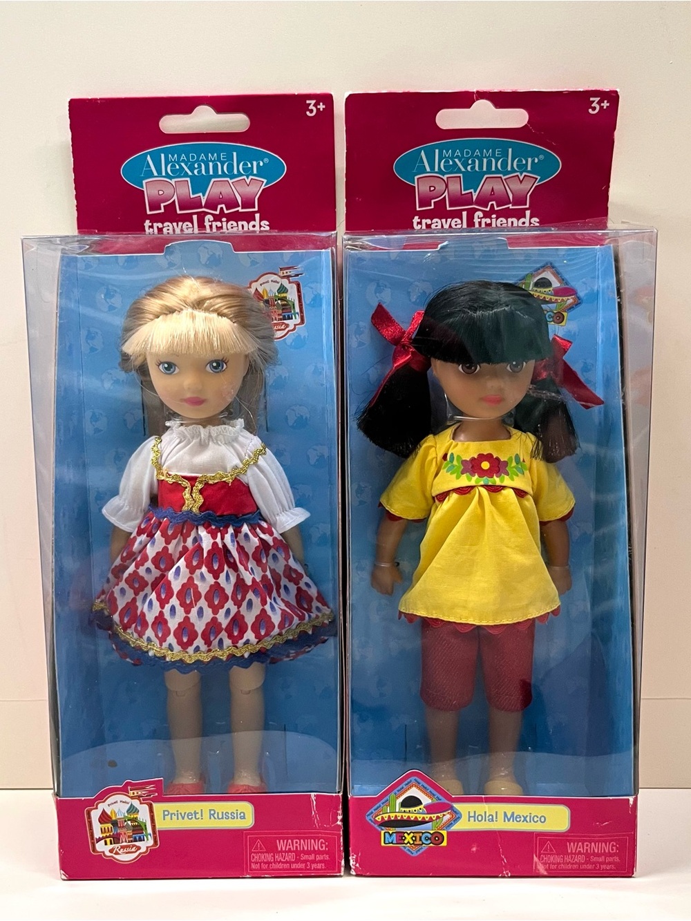 Madame Alexander travel friends dolls Hola! Mexico Privet! Russia